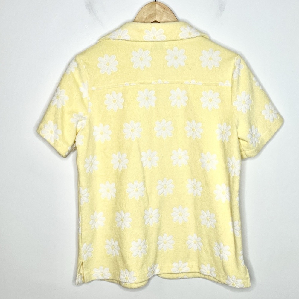 Yllw The Label Daisy Terry Cloth Top Butter Yellow Womens Small Y2K 70s Preppy - Picture 6 of 6